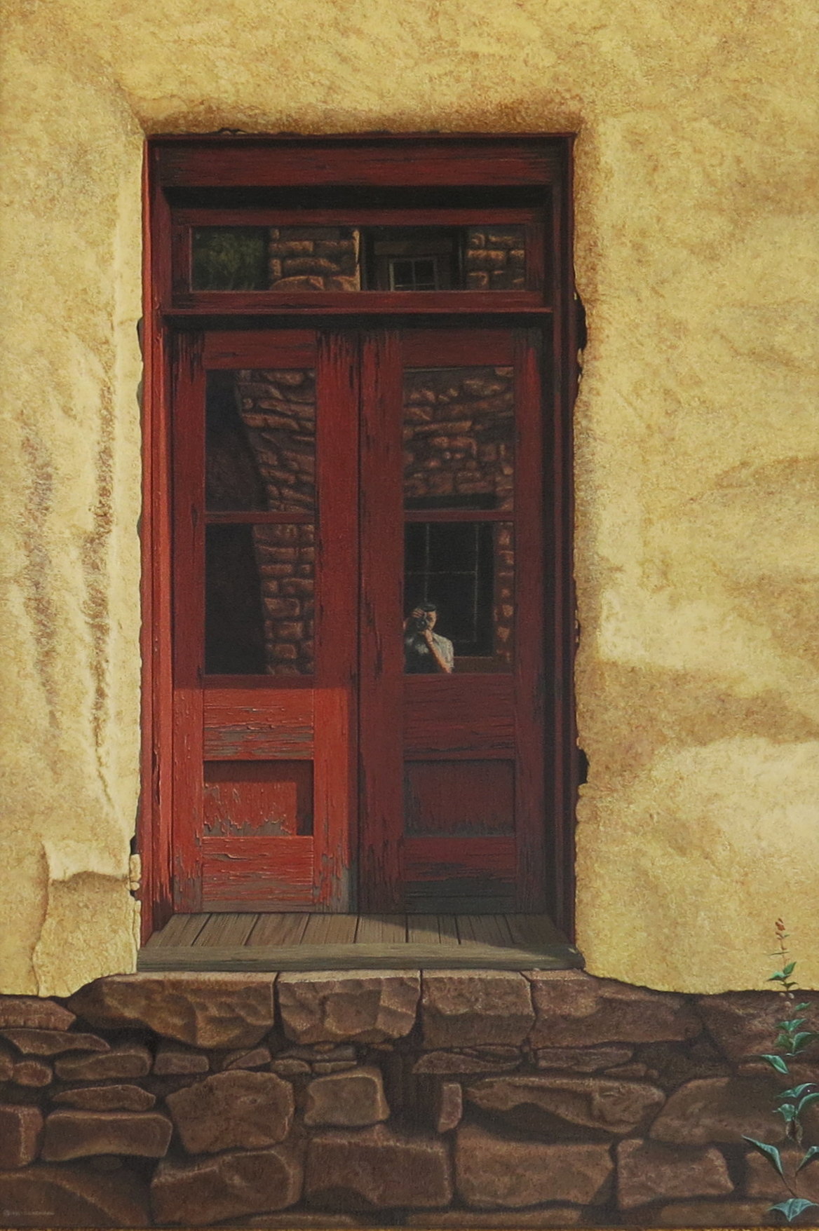 Realistic rendition of a door from Mogollon, New Mexico