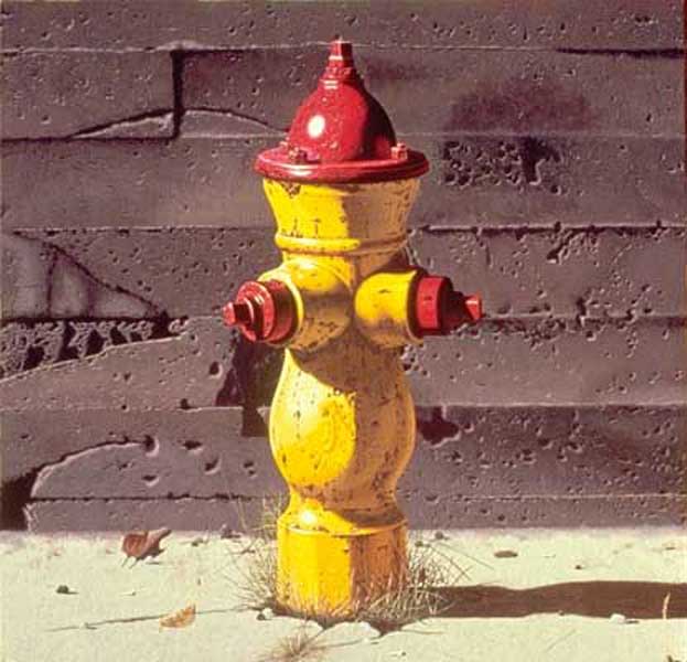 Painting: "Fire Plug Again" ©1993-C.E.Newland - Acrylic - Private Collection