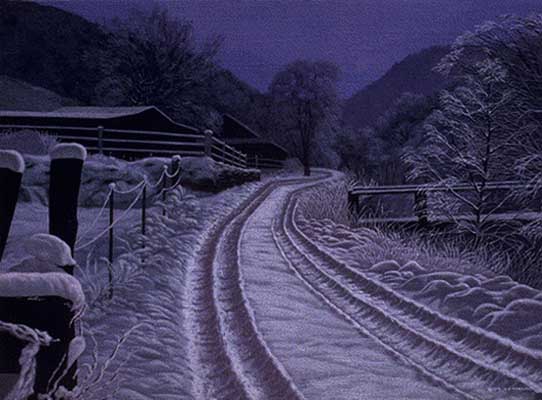 Painting: "Mogollon Moonlight"- ©1979-C.E.Newland - acrylic - Private Collection